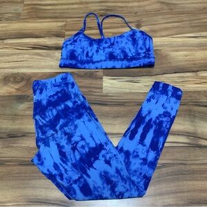 Lululemon Align Blue Tie-Dye Sports Bra and Leggings Set